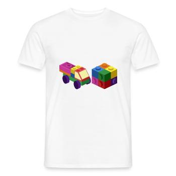 Master Builder Brick master Block Cub Car Toys Dad - Men's T-Shirt - white - Front - AI Model Male 178 dark (178cm)