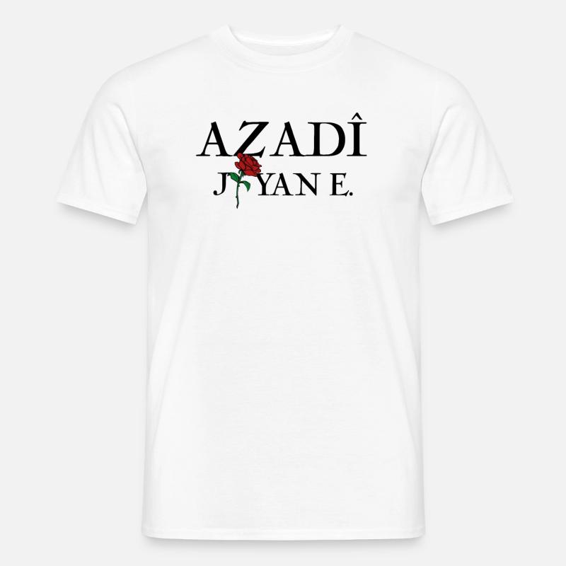 AZADI JIYAN E. Kurdi Kurdisch Geschenk Idee - Männer T-Shirt - Weiß