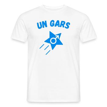 One guy, Man, Boy, Baby boy, Nice gift - Men's T-Shirt - white - Front - AI Model Male 178 dark (178cm)