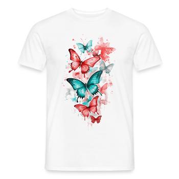 Butterfly Colorful Colorful Beautiful Art Nature - Men's T-Shirt - white - Front - AI Model Male 178 dark (178cm)
