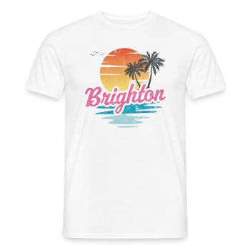 Brighton - Männer T-Shirt - Weiß - Vorne - AI Model Male 178 dark (178cm)