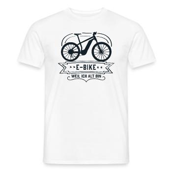 E-Bike Parce Je Vieux Vélo Vélo Sport - T-shirt homme - blanc - Devant - AI Model Male 178 dark (178cm)