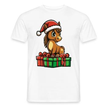 Horse Christmas Gifts - Men's T-Shirt - white - Front - AI Model Male 178 dark (178cm)