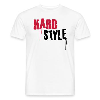 Hardstyle - T-shirt uomo - bianco - Fronte - AI Model Male 178 dark (178cm)