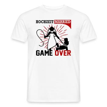 Hochzeit Married Game Over Peitsche Mann kniet - Männer T-Shirt - Weiß - Vorne - AI Model Male 178 dark (178cm)