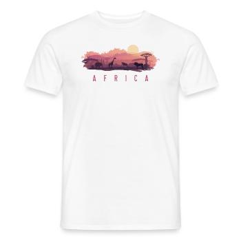 Afrika Landschaft Sahara Wüste Wildnis - Männer T-Shirt - Weiß - Vorne - AI Model Male 178 dark (178cm)