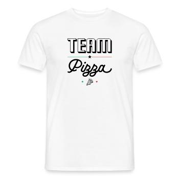 Team Pizza - Pour les gros mangeurs de Pizzas - T-shirt homme - blanc - Devant - AI Model Male 178 dark (178cm)
