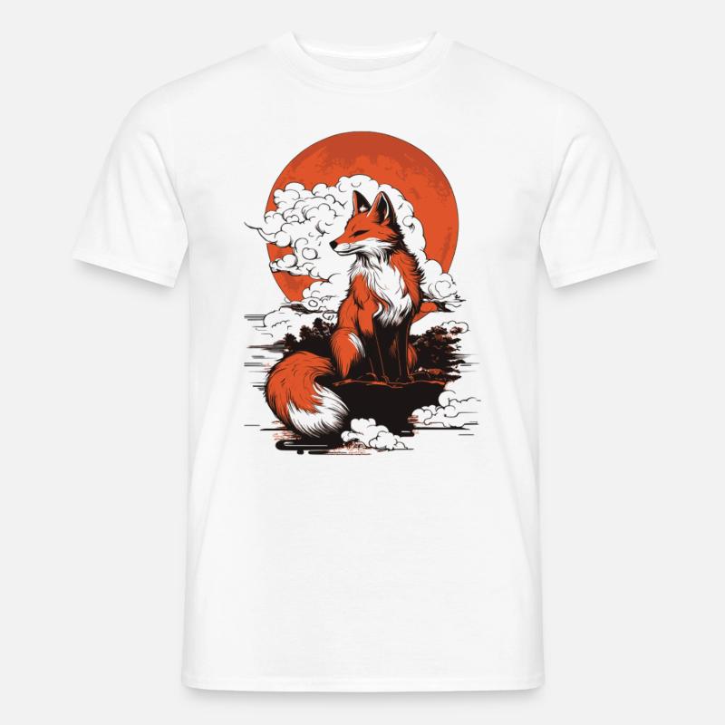 Fuchs Kitsune Japan - Männer T-Shirt - Weiß