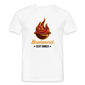 Bratwurst geht immer - Männer T-Shirt - Weiß - Vorne - AI Model Male 178 dark (178cm)