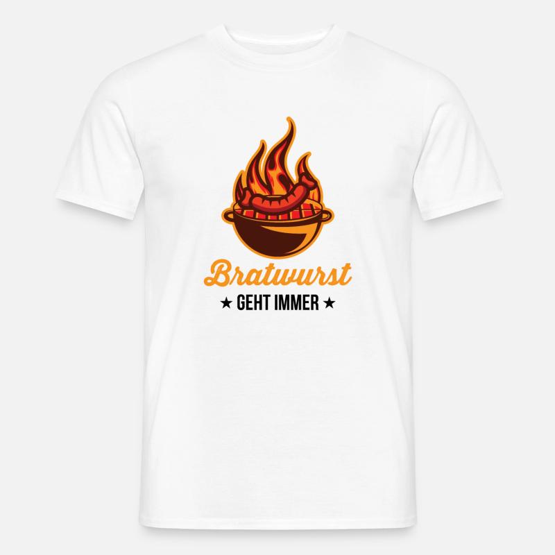 Bratwurst geht immer - Männer T-Shirt - Weiß