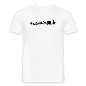 Cyclomoteur cyclomoteur motard scooter moto - T-shirt homme - blanc - Devant - AI Model Male 178 dark (178cm)