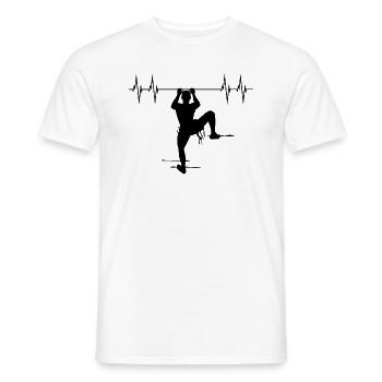 Climbing Heartbeat Line Mountaineering Gift - Men's T-Shirt - white - Front - AI Model Male 178 dark (178cm)