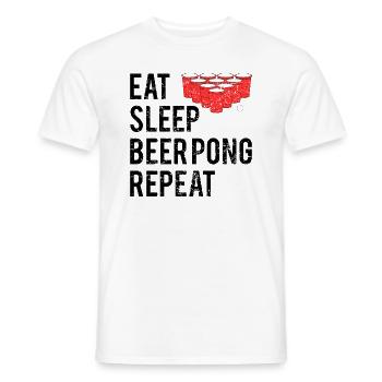Eat Sleep Beer Pong Repeat Bier Pong Geschenk - Männer T-Shirt - Weiß - Vorne - AI Model Male 178 dark (178cm)