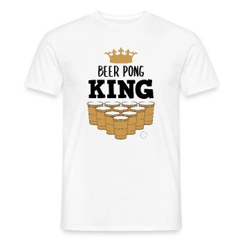 Beer Pong King Beer Pong Cadeau amusant - T-shirt homme - blanc - Devant - AI Model Male 178 dark (178cm)