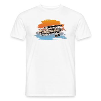 Biplane Airplane Pilot Flight Instructor Gift - Men's T-Shirt - white - Front - AI Model Male 178 dark (178cm)