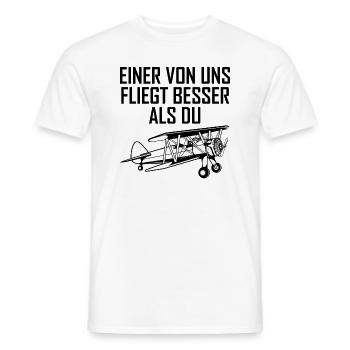 Doppeldecker Flugzeug Pilot Cooler Spruch Geschenk - Männer T-Shirt - Weiß - Vorne - AI Model Male 178 dark (178cm)