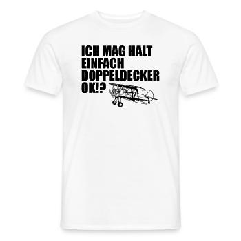 Doppeldecker Flugzeug Pilot Cooler Spruch Geschenk - Männer T-Shirt - Weiß - Vorne - AI Model Male 178 dark (178cm)