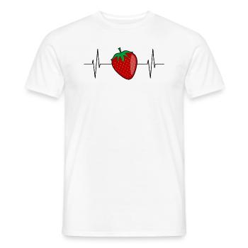 Strawberry Summer Fruit Fruit Vegan Vegetarian - Men's T-Shirt - white - Front - AI Model Male 178 dark (178cm)
