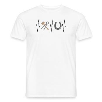 Farrier ECG Ligne Outil Fer à cheval Cadeau - T-shirt homme - blanc - Devant - AI Model Male 178 dark (178cm)