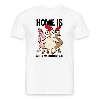 Drôles de poulets Amateurs de poulet disant cadeau - T-shirt homme - blanc - Devant - AI Model Male 178 dark (178cm)