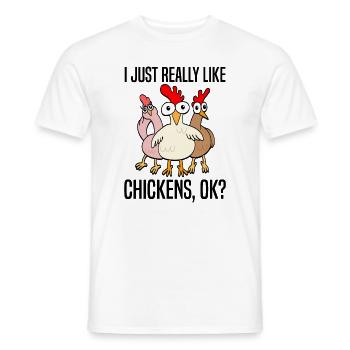 Drôles de poulets Amateurs de poulet disant cadeau - T-shirt homme - blanc - Devant - AI Model Male 178 dark (178cm)