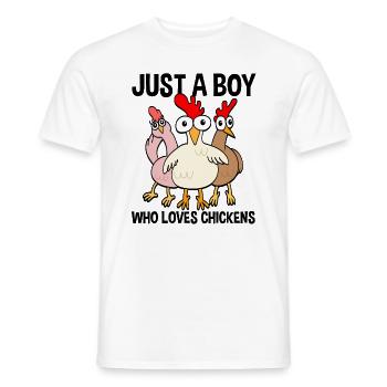Drôles de poulets Amateurs de poulet disant cadeau - T-shirt homme - blanc - Devant - AI Model Male 178 dark (178cm)