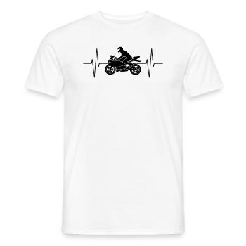 Motorcyclist heartbeat line motorcycle gift - Men's T-Shirt - white - Front - AI Model Male 178 dark (178cm)