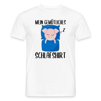 Mein Gemütliches Schlafshirt Schlafendes Schwein - Männer T-Shirt - Weiß - Vorne - AI Model Male 178 dark (178cm)