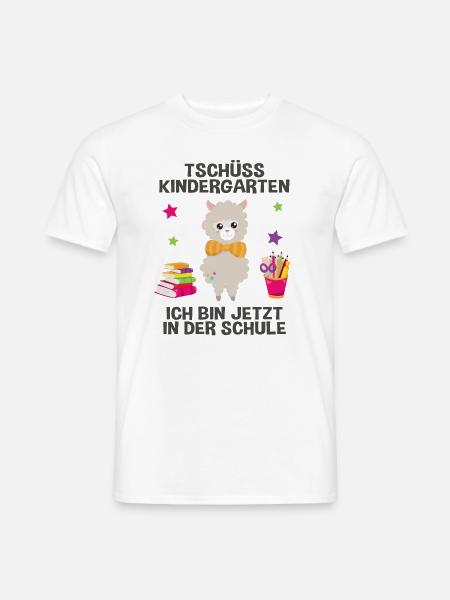 Einschulung Spruch 1. Klasse Lama Alpaka Geschenk - Männer T-Shirt - Weiß
