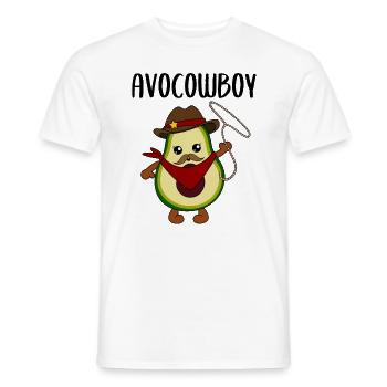 Avocado Cowboy Funny Vegetable Fruit Gift - Men's T-Shirt - white - Front - AI Model Male 178 dark (178cm)