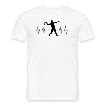 Bumerang Werfen EKG Linie Bumerang Werfer Geschenk - Männer T-Shirt - Weiß - Vorne - AI Model Male 178 dark (178cm)