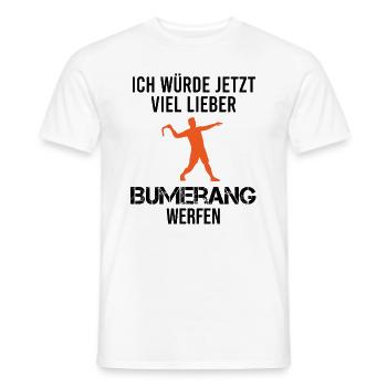 Bumerang Werfen Bumerang Werfer Spruch Geschenk - Männer T-Shirt - Weiß - Vorne - AI Model Male 178 dark (178cm)