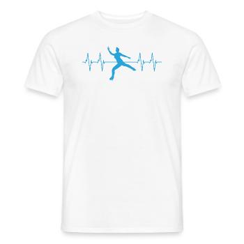 Patinage artistique Heartbeat Line Cadeau de patinage sur glace - T-shirt homme - blanc - Devant - AI Model Male 178 dark (178cm)