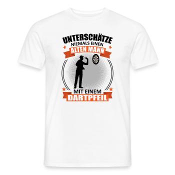 Darts Alter Mann Spruch Dartspieler Fans Geschenk - Männer T-Shirt - Weiß - Vorne - AI Model Male 178 dark (178cm)