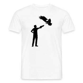 Fauconnier avec cadeau de fauconnerie d’oiseau de proie - T-shirt homme - blanc - Devant - AI Model Male 178 dark (178cm)