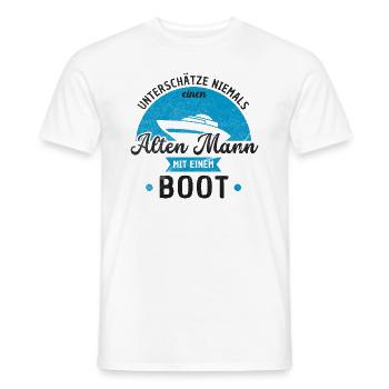Bootsfahrer Bootfahren Segeln Segler Segelboot - Männer T-Shirt - Weiß - Vorne - AI Model Male 178 dark (178cm)