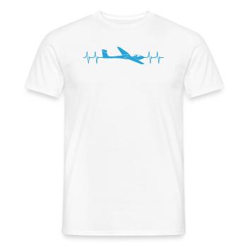 Segelflugzeug Pilot Herzschlag Linie Geschenk - Männer T-Shirt - Weiß - Vorne - AI Model Male 178 dark (178cm)