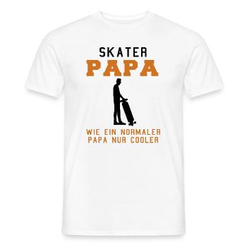 Skater Papa Spruch Skateboard Skaten Geschenk - Männer T-Shirt - Weiß - Vorne - AI Model Male 178 dark (178cm)