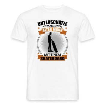Skater Alter Mann Spruch Skaten Geschenk - Männer T-Shirt - Weiß - Vorne - AI Model Male 178 dark (178cm)