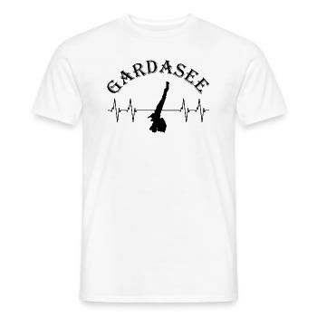 Aesthetic Lake Garda Italy Lover Gift - Men's T-Shirt - white - Front - AI Model Male 178 dark (178cm)