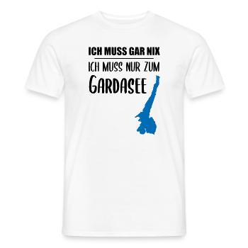Gardasee-Pflicht – Der Rest ist Optional - Männer T-Shirt - Weiß - Vorne - AI Model Male 178 dark (178cm)