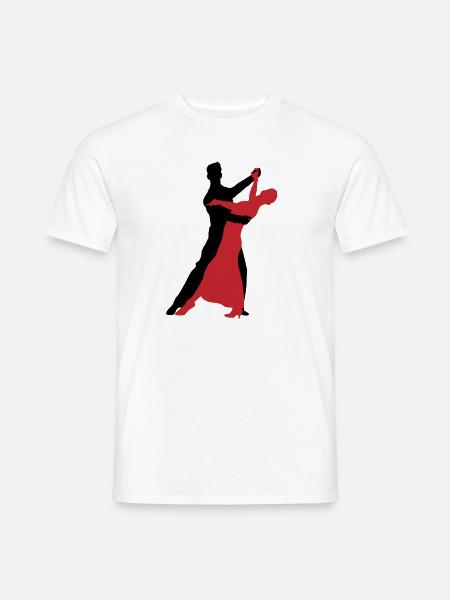 Rot-Schwarz Tanzpaar Eleganz in Bewegung Geschenk - Männer T-Shirt - Weiß