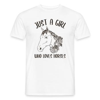 Juste une fille qui aime les chevaux - Pure Animal Love - T-shirt homme - blanc - Devant - AI Model Male 178 dark (178cm)