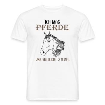 Ich mag Pferde und 3 Leute - Perfektes Geschenk - Männer T-Shirt - Weiß - Vorne - AI Model Male 178 dark (178cm)