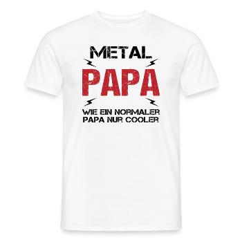 Cooler Metal Papa Musik Vaterliebe Geschenk - Männer T-Shirt - Weiß - Vorne - AI Model Male 178 dark (178cm)