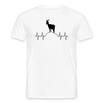 Battement de cœur des montagnes - Magie de la chèvre de montagne - T-shirt homme - blanc - Devant - AI Model Male 178 dark (178cm)