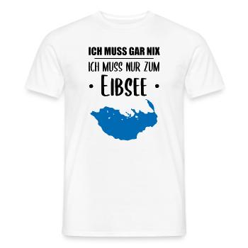 "Ich muss nur zum Eibsee" - Berge und See Design - Männer T-Shirt - Weiß - Vorne - AI Model Male 178 dark (178cm)