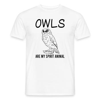 Owls Spirit Animal - Mystical Gift - Men's T-Shirt - white - Front - AI Model Male 178 dark (178cm)