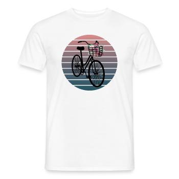 Floral Decorated Bicycle - Men's T-Shirt - white - Front - AI Model Male 178 dark (178cm)
