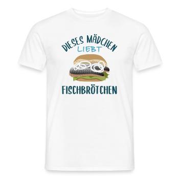 Mädchen & Fischbrötchen - Eine Liebesgeschichte - Männer T-Shirt - Weiß - Vorne - AI Model Male 178 dark (178cm)